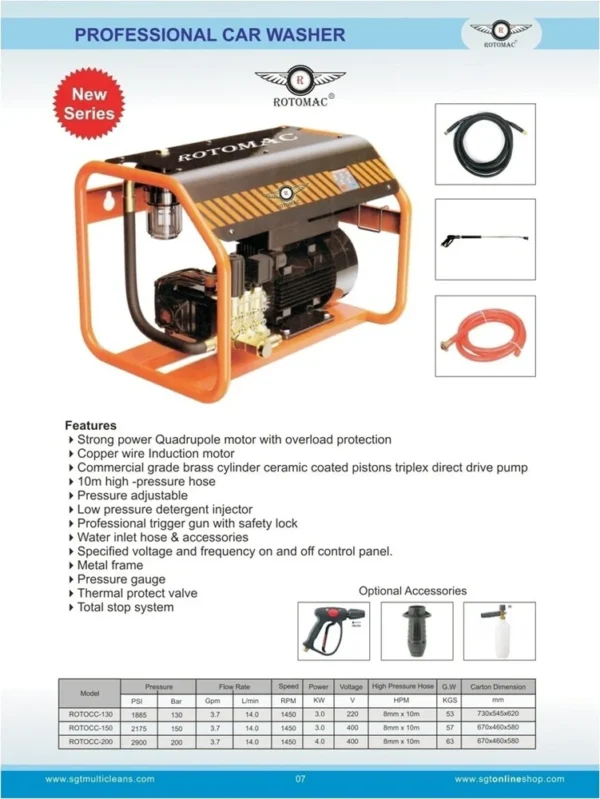 Rotomac Car Washer 200 Bar FOR Sacramento And Placer County, 1500 Watt - Image 2