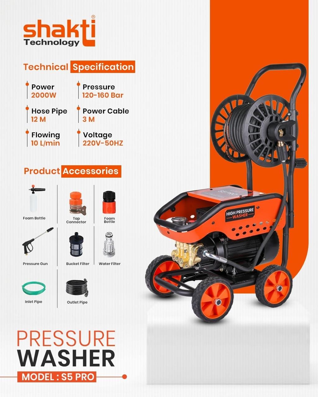 Shakti Technology High Pressure Washer S5 Pro