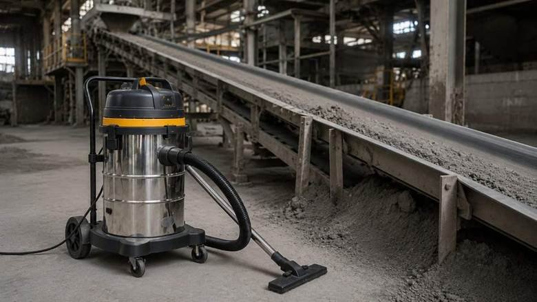 Industrial Vacuum Cleaner for cleaning dust and debris around a conveyor belt