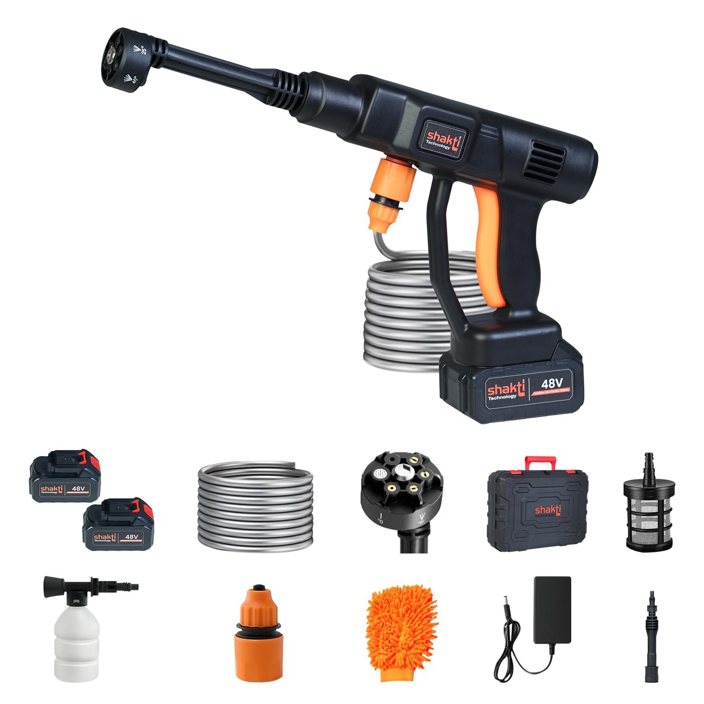 Shakti Technology Cordless Pressure Washer with 6 in 1 Adjustable Nozzle